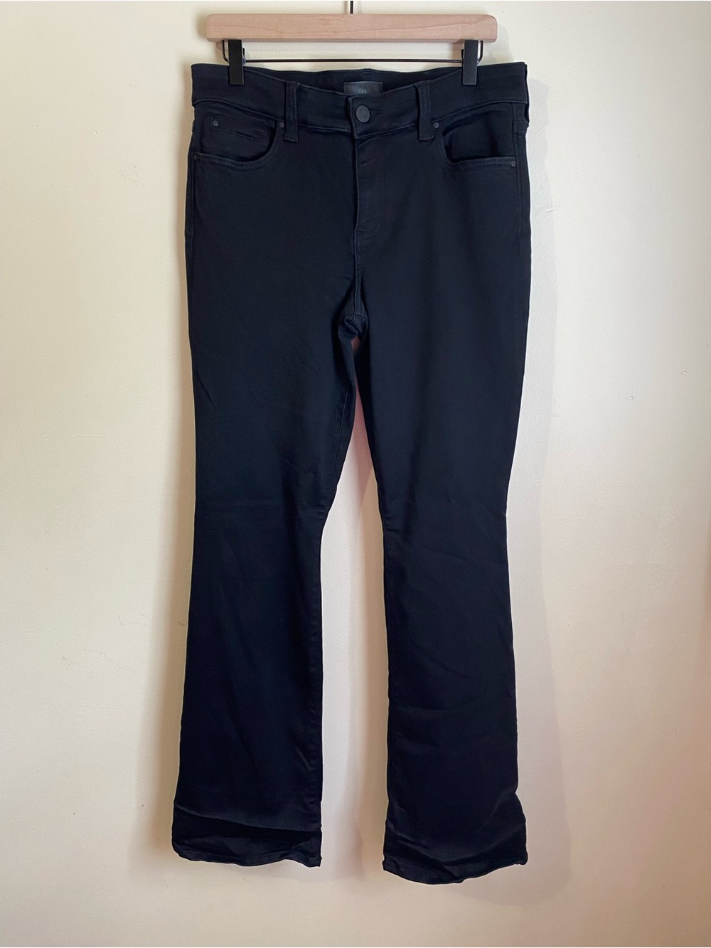 Kut From The Kloth Natalie Bootcut Jeans Size 12 Black High Rise Fab Ab Stretch - Picture 2 of 6